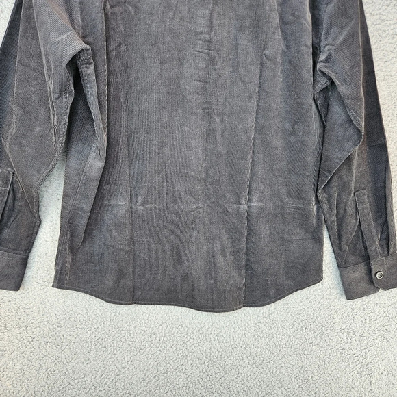 WestZeroOne Mens Charcoal Gray Corduroy Shirt Jacket Sz M All Cotton Button - Picture 9 of 10